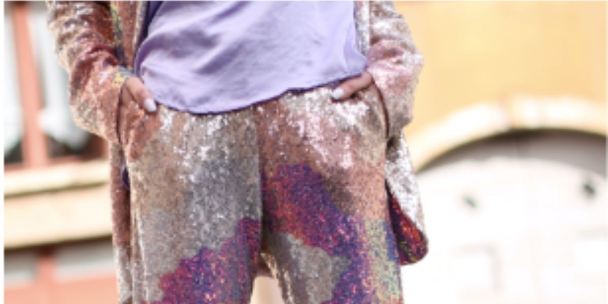 pantalon argenté