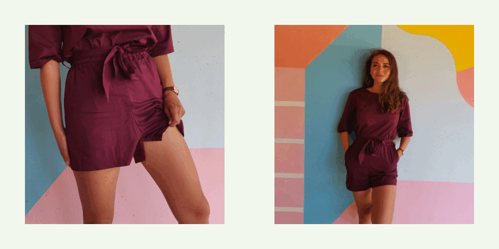 Ludis Combishort Femme Bordeaux Fermeture
